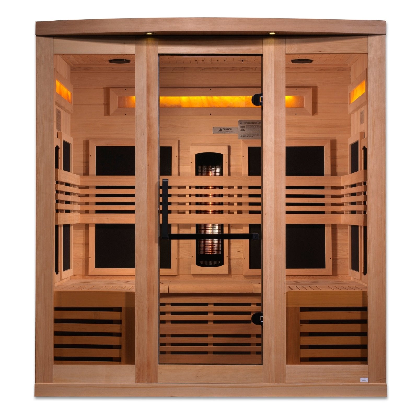 Golden Designs 6-Person Full Spectrum PureTech™ Near Zero EMF Infrared Sauna with Himalayan Salt Bar | Model: GDI-8260-01