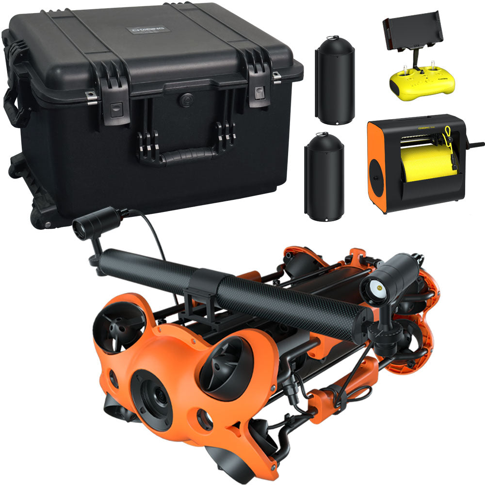 Chasing M2 Pro underwater ROV with professional-grade housing and powerful thrusters for industrial applications