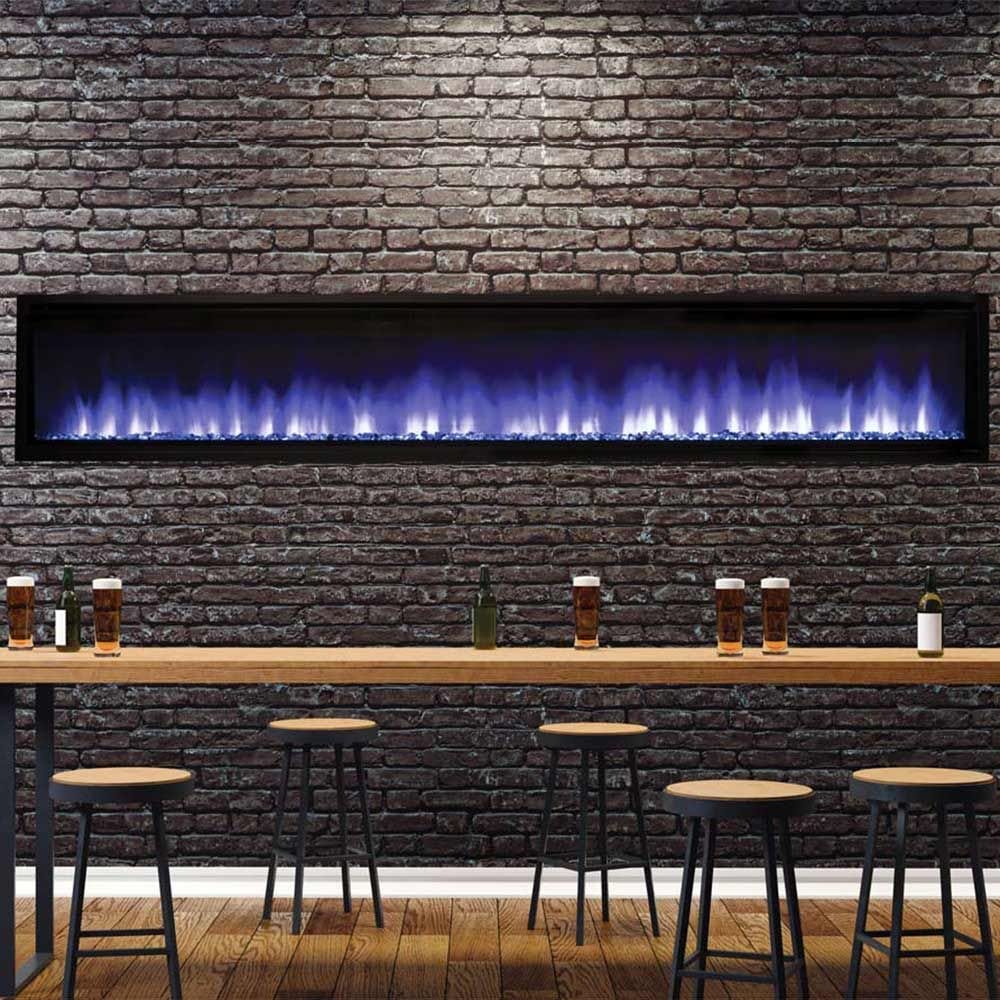 Superior ERL3000 Built-In Linear Electric Fireplace with Driftwood Log Set and Smoked Crystal Ember Bed