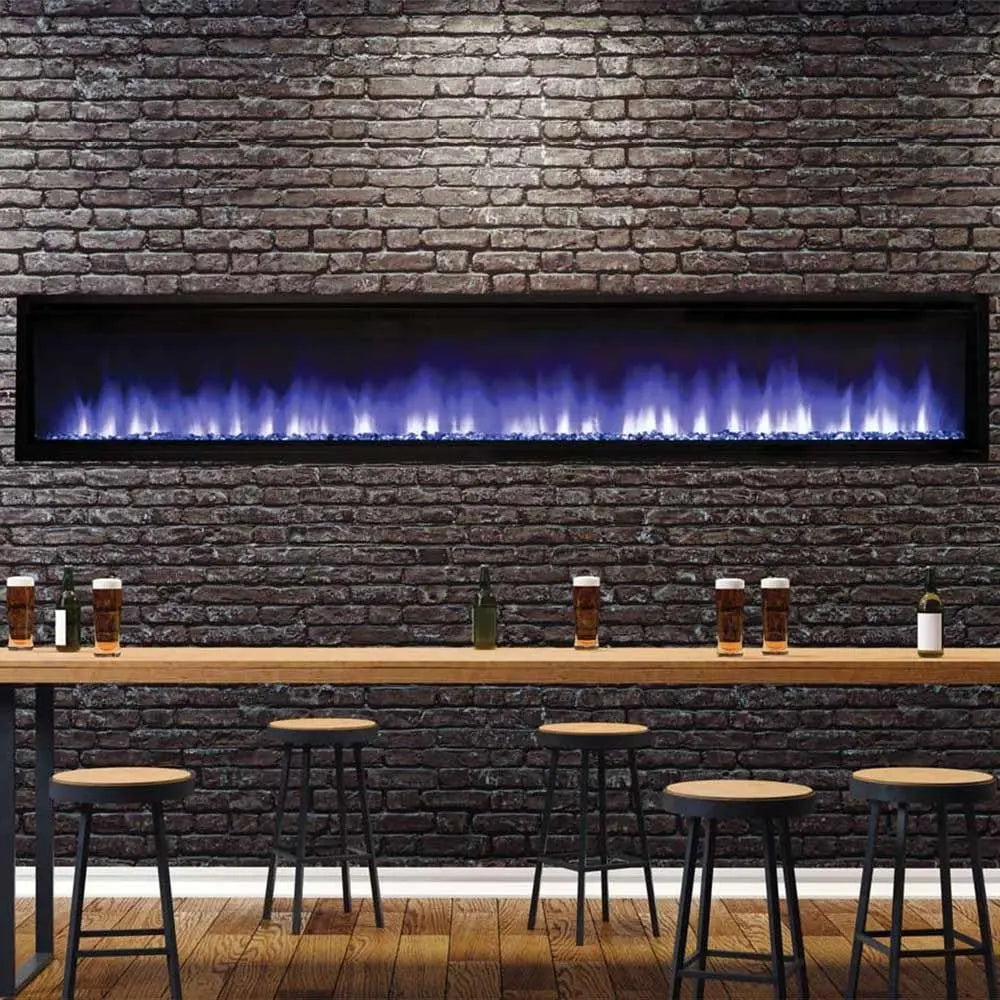 Superior ERL3000 Built-In Linear Electric Fireplace with Driftwood Log Set and Smoked Crystal Ember Bed