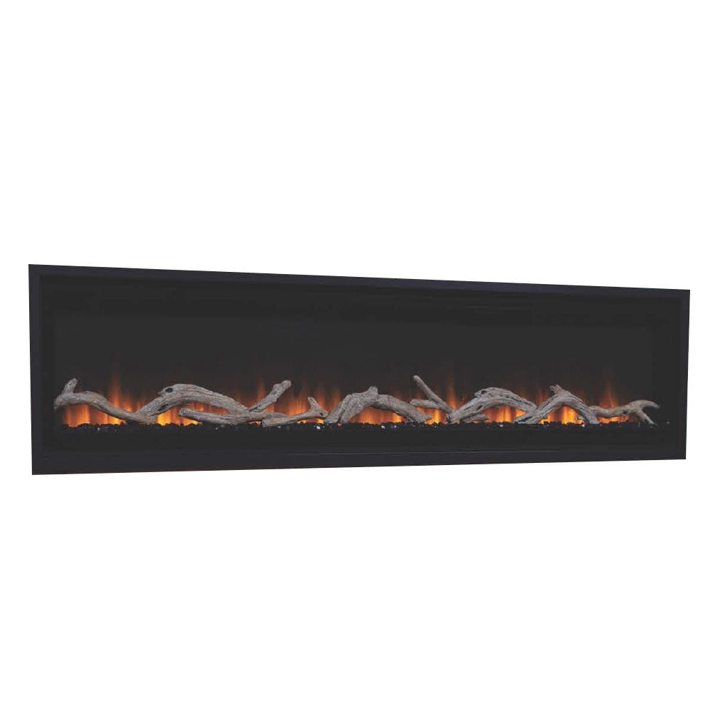 Superior ERL3000 Built-In Linear Electric Fireplace with Driftwood Log Set and Smoked Crystal Ember Bed