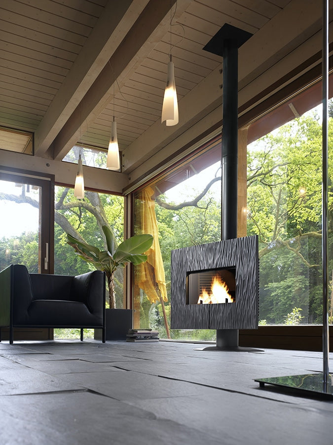 Invicta Gaya Ardoise Free-Standing Linear Wood Stove 6117-44