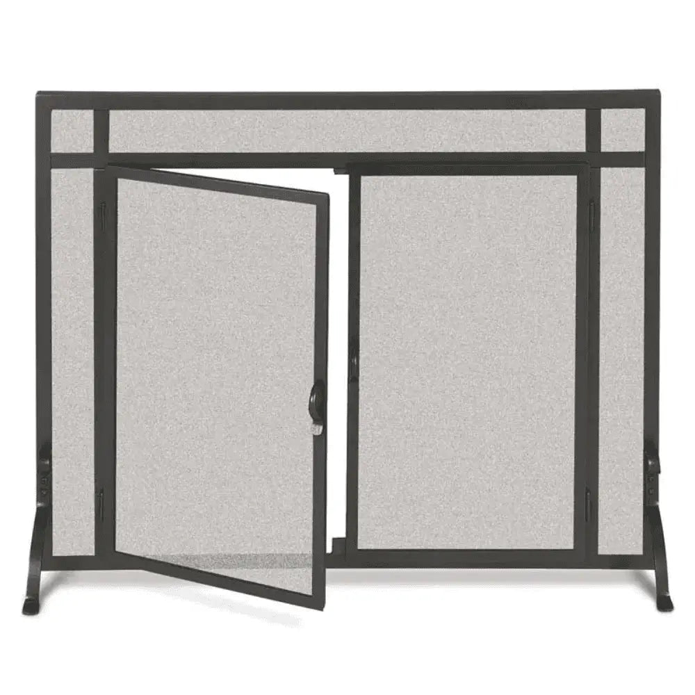 Pilgrim 39 Inch Forged Iron Fireplace Screen with Doors
