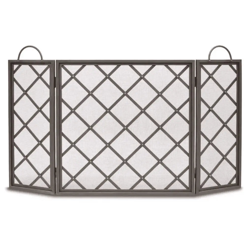 Pilgrim Iron Weave Tri Panel Fireplace Screen