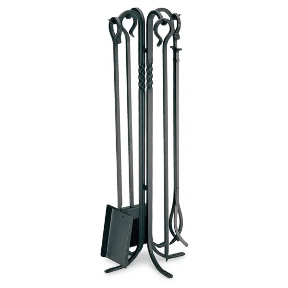 Pilgrim Tall Lodge Matte Black Fireplace Tool Set