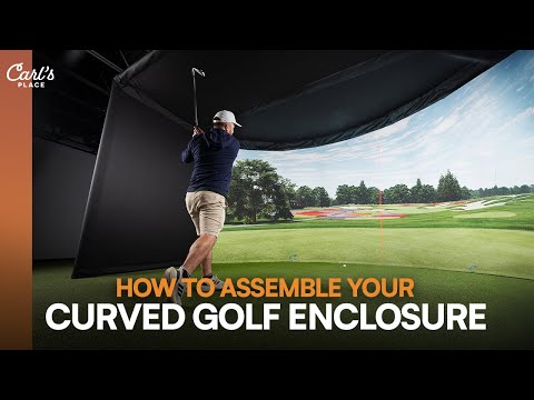 Carl's Place Curved Golf Simulator Enclosure Kit with Premium Golf Impact 10'H × 17'W × 8'D | Model: cge-10x17x8