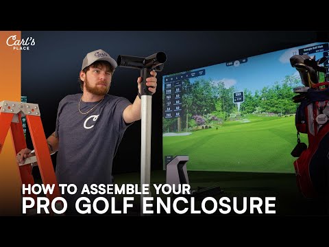 Carl's Place PRO Golf Simulator Enclosure Kit with Premium Impact Screen 10'H × 13'W × 8'D | Model: pgec2-pm-10x13x8