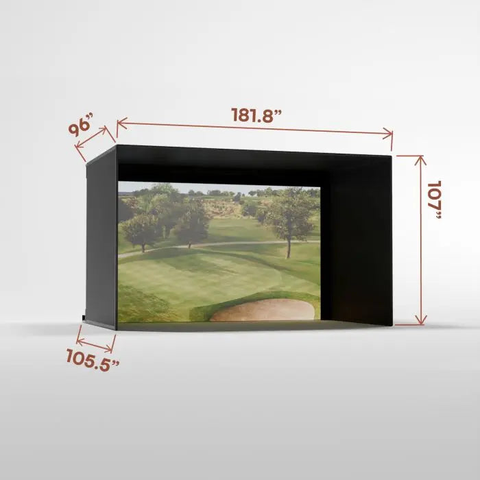Carl's Place PRO Golf Simulator Enclosure Kit with Premium Impact Screen 8.5'H × 14.5'W × 5'D | Model: pgec2-pm-8-5x14-5x5 Carl's Place