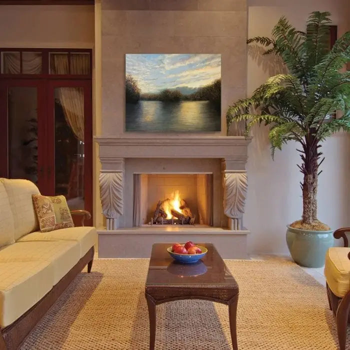 Superior 42-Inch VRE4342 Outdoor Vent-Free Gas Fireplace with White Refractory Panel and Log Set