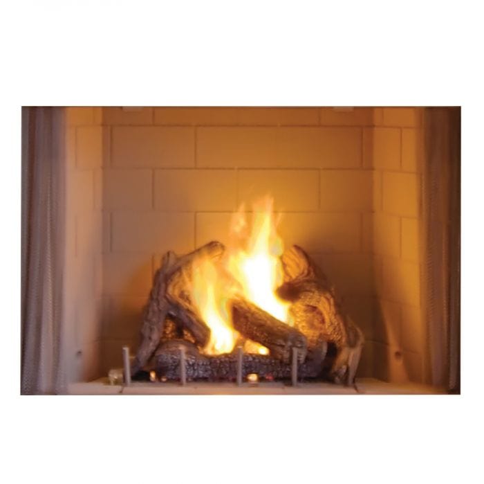 Superior 36-Inch VRE4336 Outdoor Vent-Free Gas Fireplace with White Refractory Panel and Log Set