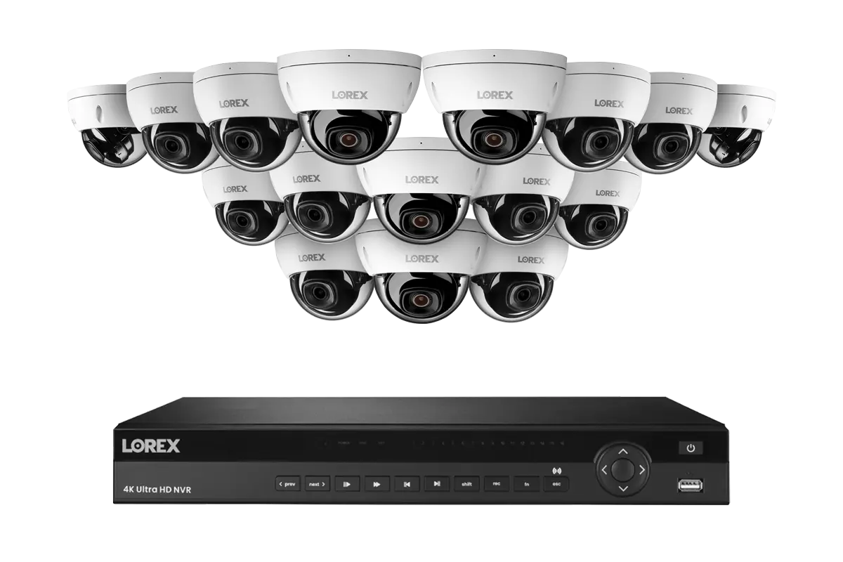 Lorex Elite Series NVR with A4 4 MP (2K) IP Dome Cameras – 4K 16-Channel 4 TB Wired System - Aqvina LLC