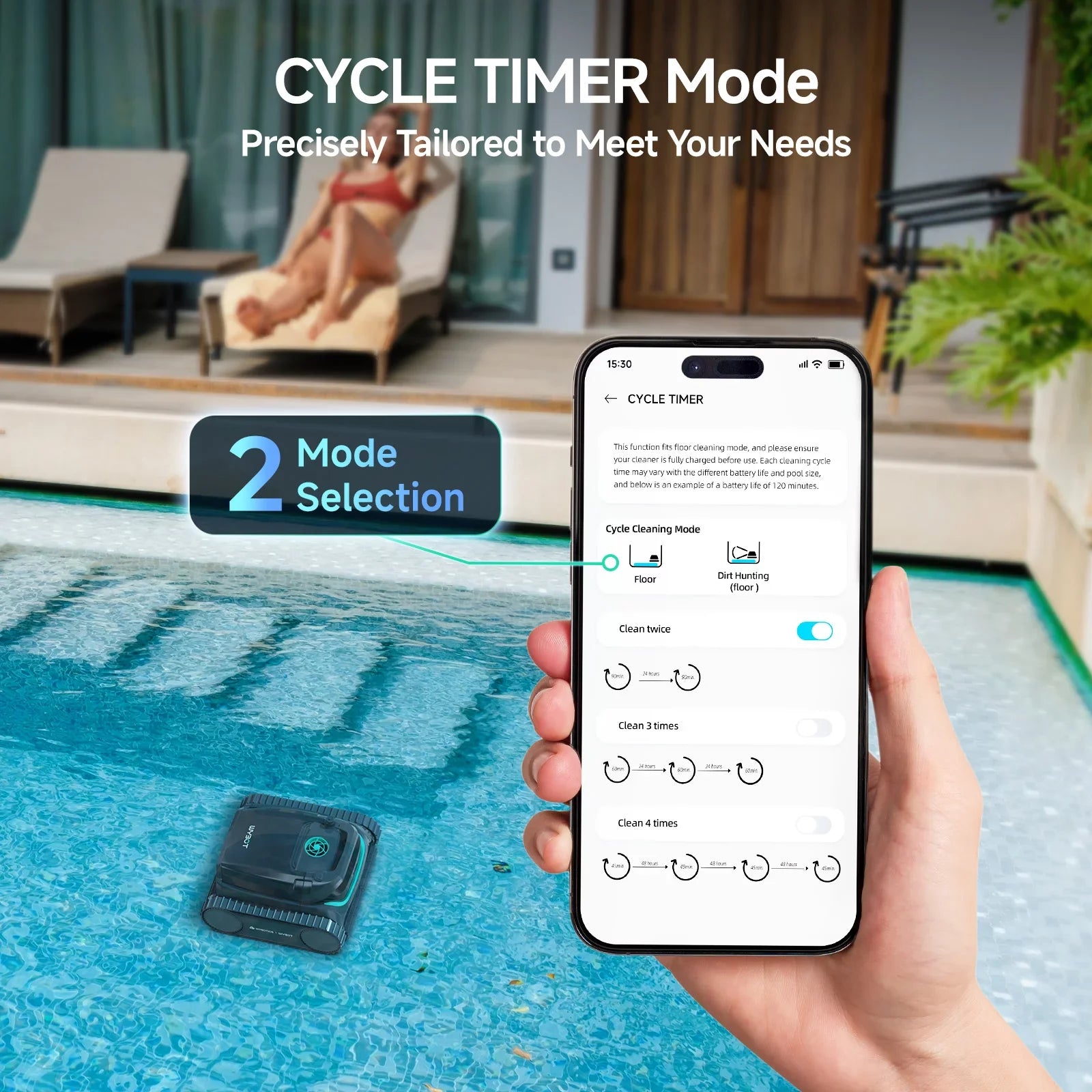 WYBOT M2 Vision Tech High-End Cordless Robotic Pool Cleaner