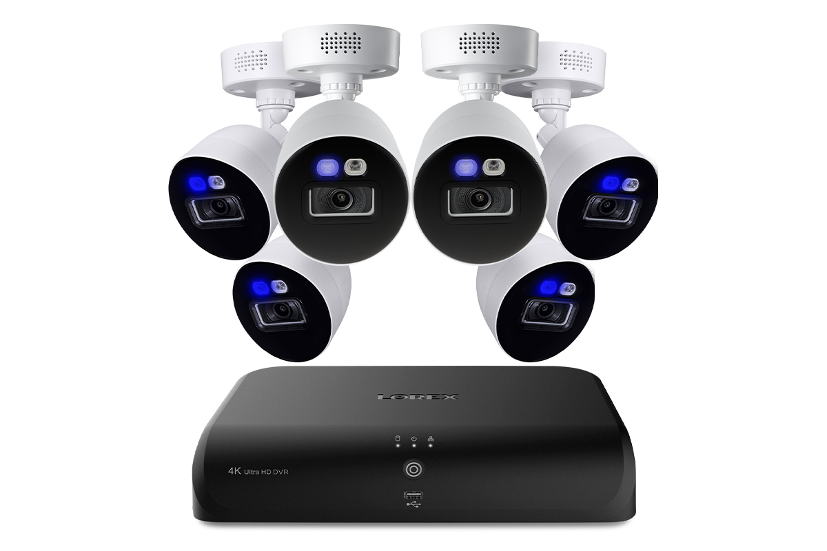 Lorex Fusion 4K 12 Channels (8 Wired and 4 Fusion Wi-Fi) 2TB Wired DVR System with Smart Deterrence Cameras