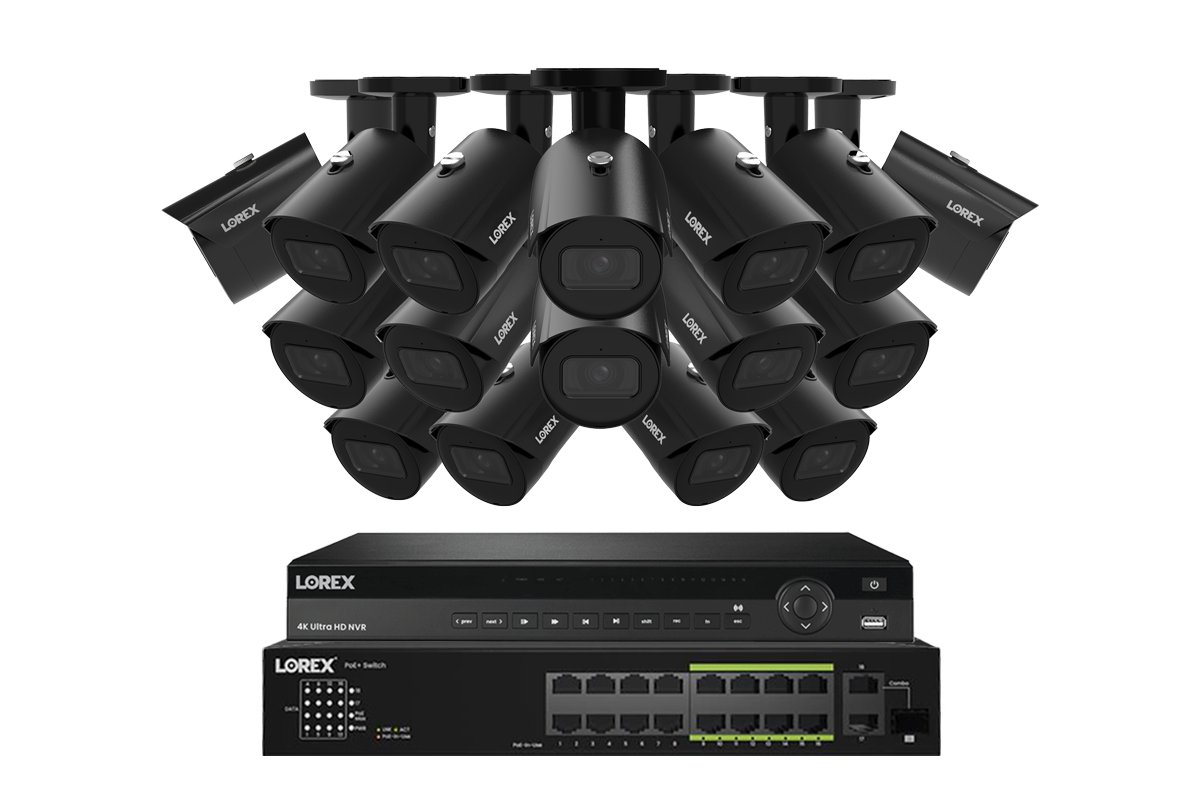 Lorex Elite Series 4K 32-Camera Capable 8 TB Wired NVR Security System with A14 4K Bullet Cameras