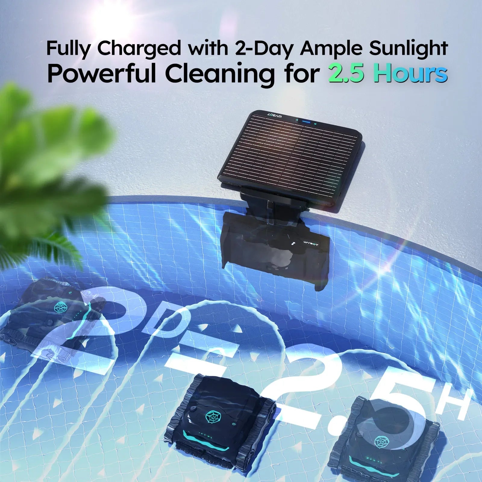 WYBOT S2 Solar with Solar-Powered Charging Dock Robotic Pool Cleaner