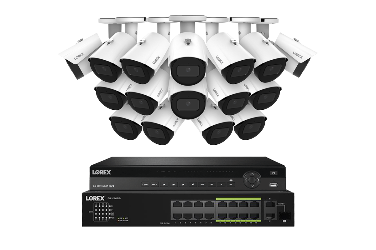 Lorex Elite Series 4K 32-Camera Capable 8 TB Wired NVR Security System with A14 4K Bullet Cameras