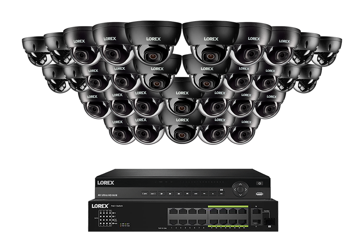 Lorex Elite Series 4K 32-Camera Capable 8 TB Wired NVR System with 8 MP (4K) A10 IP Dome Cameras