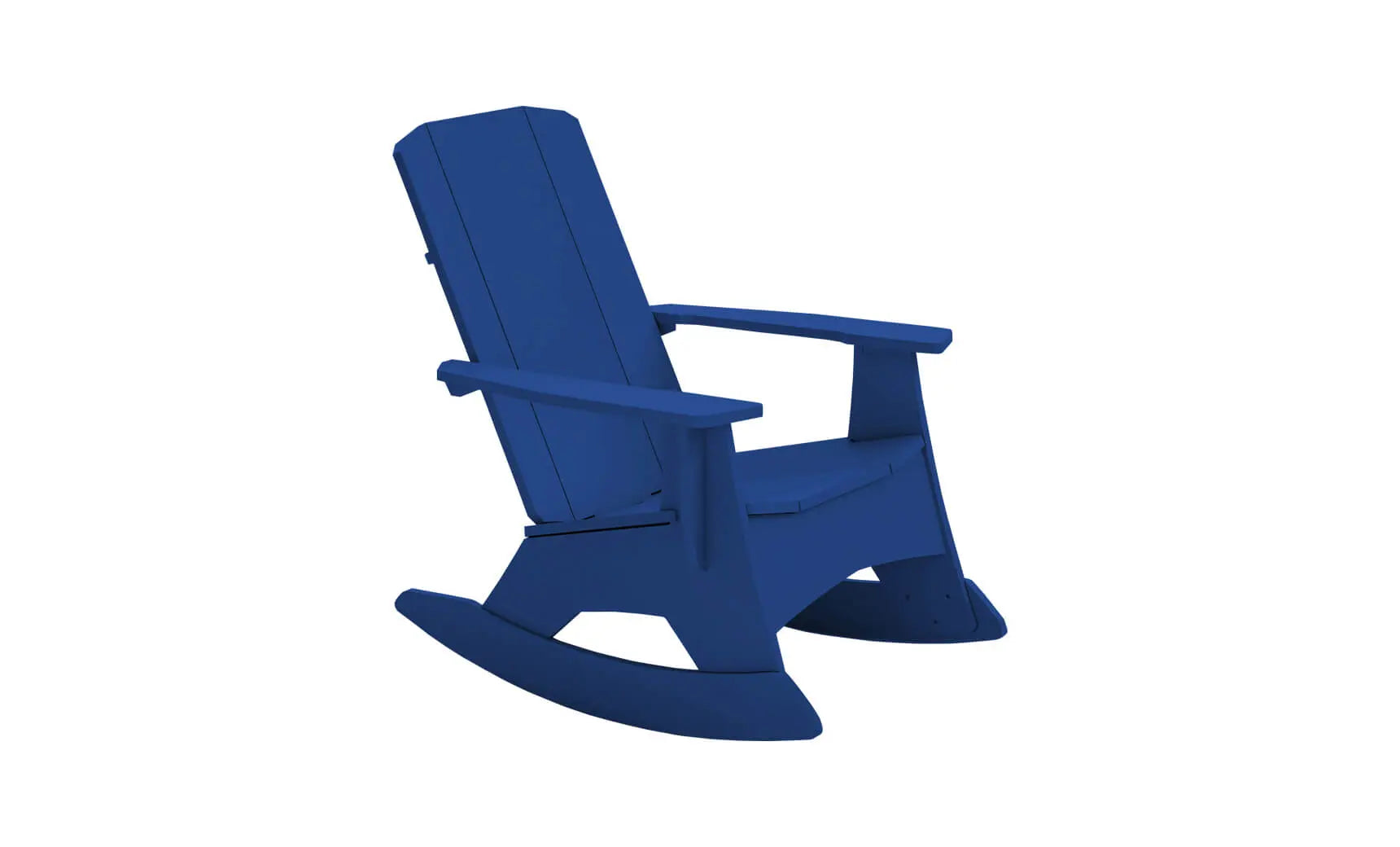 Mainstay Adirondack rocker in weathered pine finish with curved back and armrests