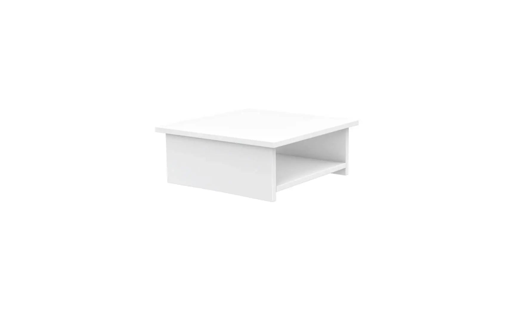 Echo Side Table in walnut finish with glass top and metal legs