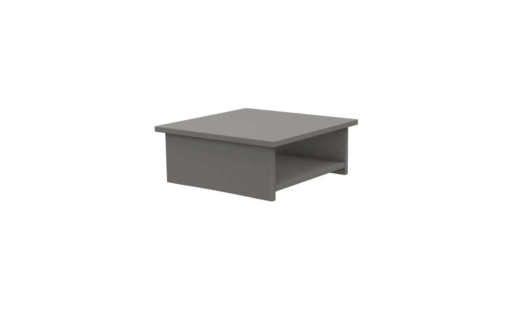 Echo Side Table in walnut finish with glass top and metal legs