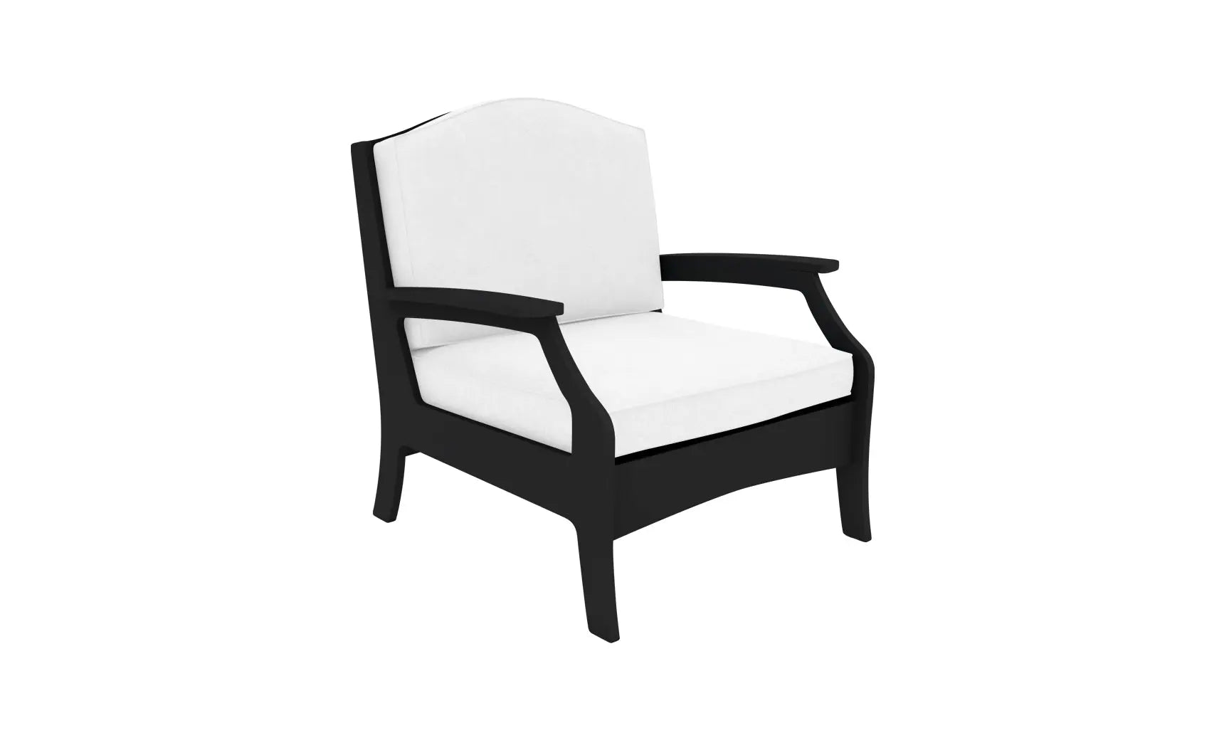 Legacy Club Chair in dark brown leather with curved arms and high backrest