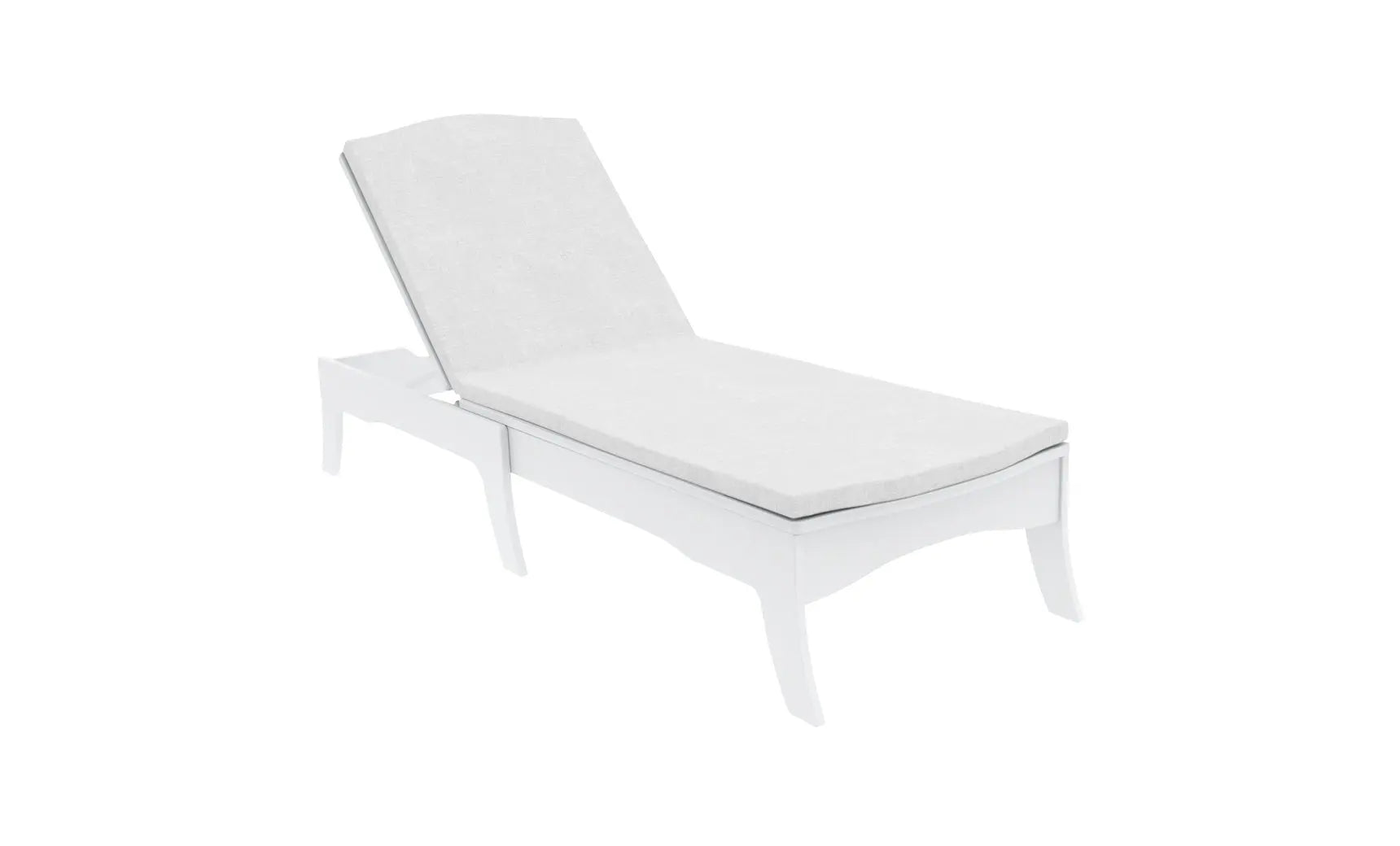 Legacy chaise lounge cushion in soft beige fabric with tufted design and button detailing.