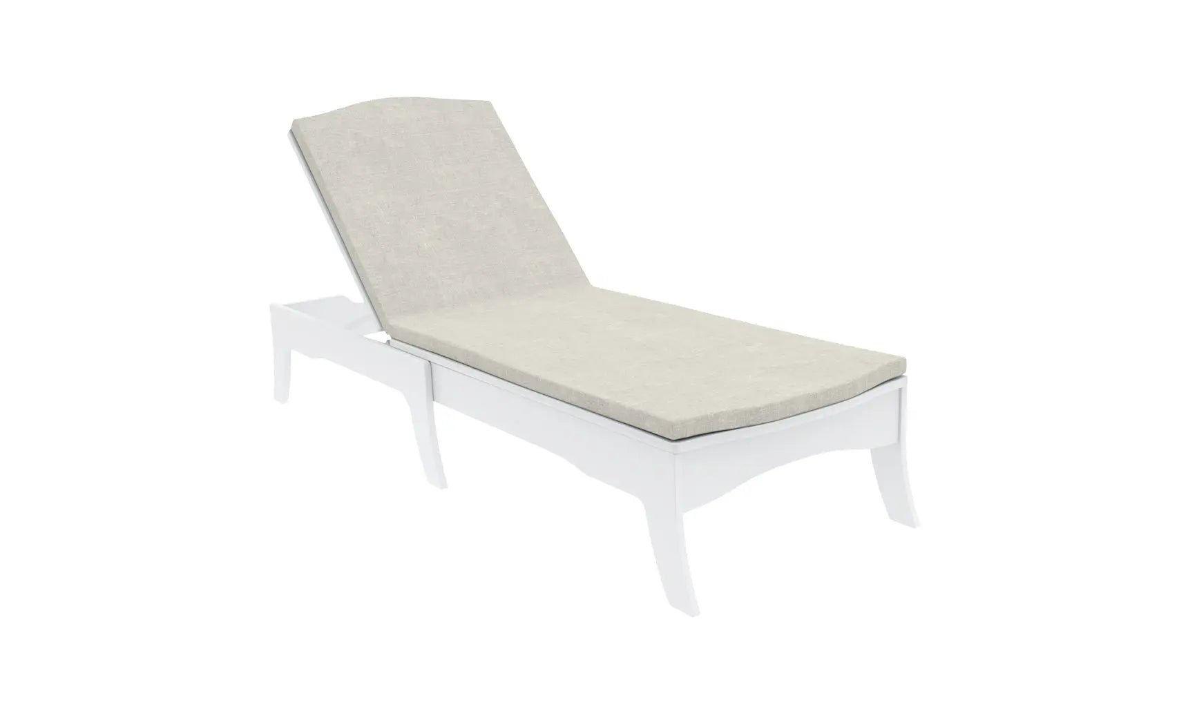 Legacy chaise lounge cushion in soft blue fabric with a smooth surface and contoured design.