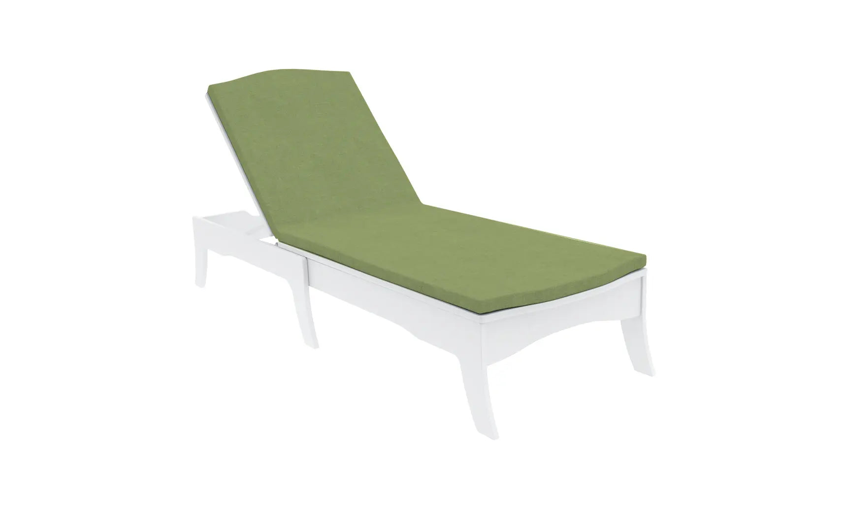 Legacy chaise lounge cushion in soft beige fabric with tufted design and button details.