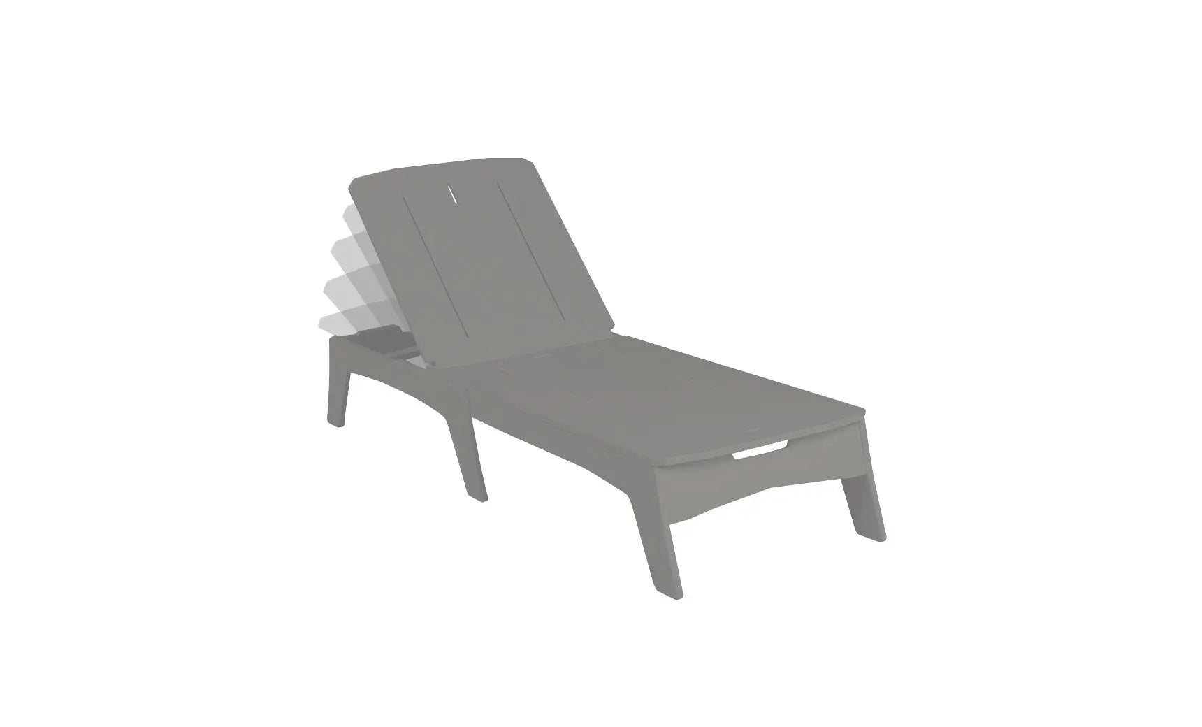 Mainstay chaise lounge in brown leather with armrests and footrest.