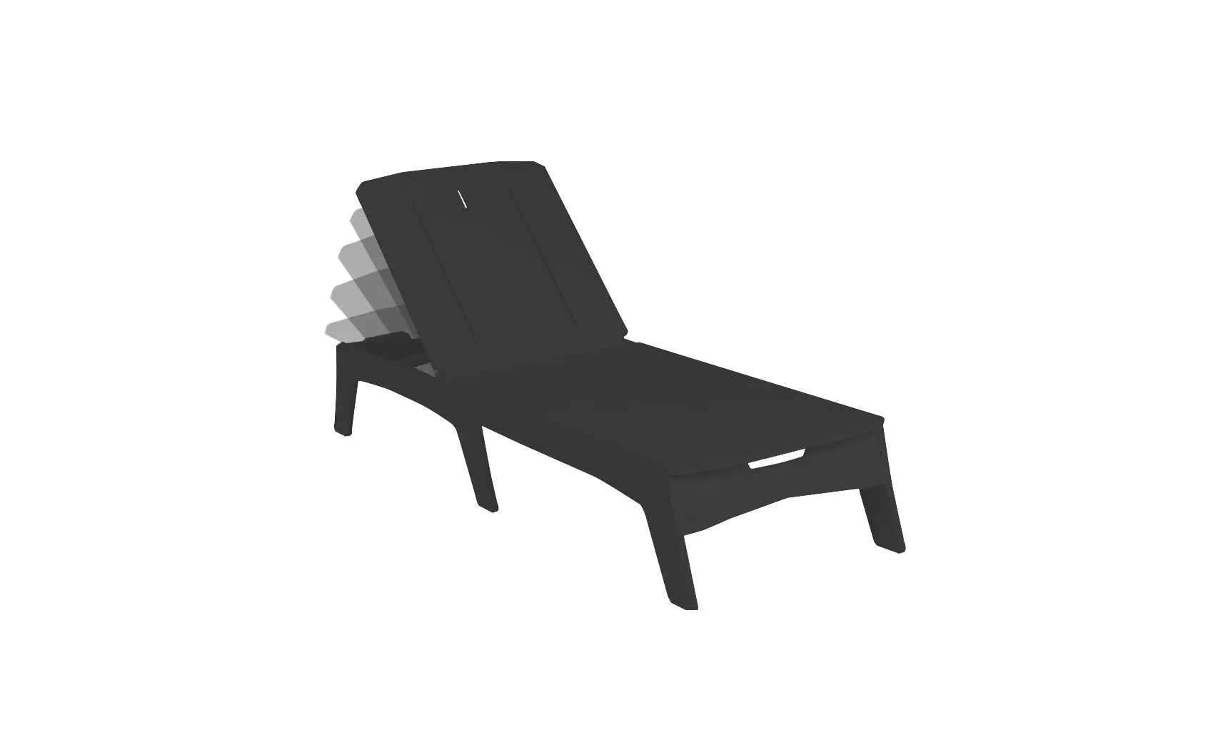 Mainstay chaise lounge in brown leather with armrests and footrest.