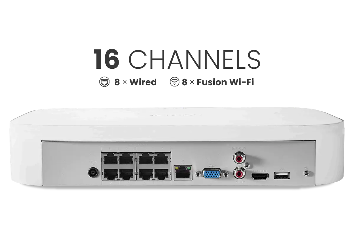 Lorex - Fusion NVR with A4 4MP (2K) IP Turret Cameras - 4K 16-Channel (8 Wired + 8 Wi-Fi Fusion) 2TB Wired System - N2K2-88BT-A4-2 | AQVINA World - Aqvina LLC