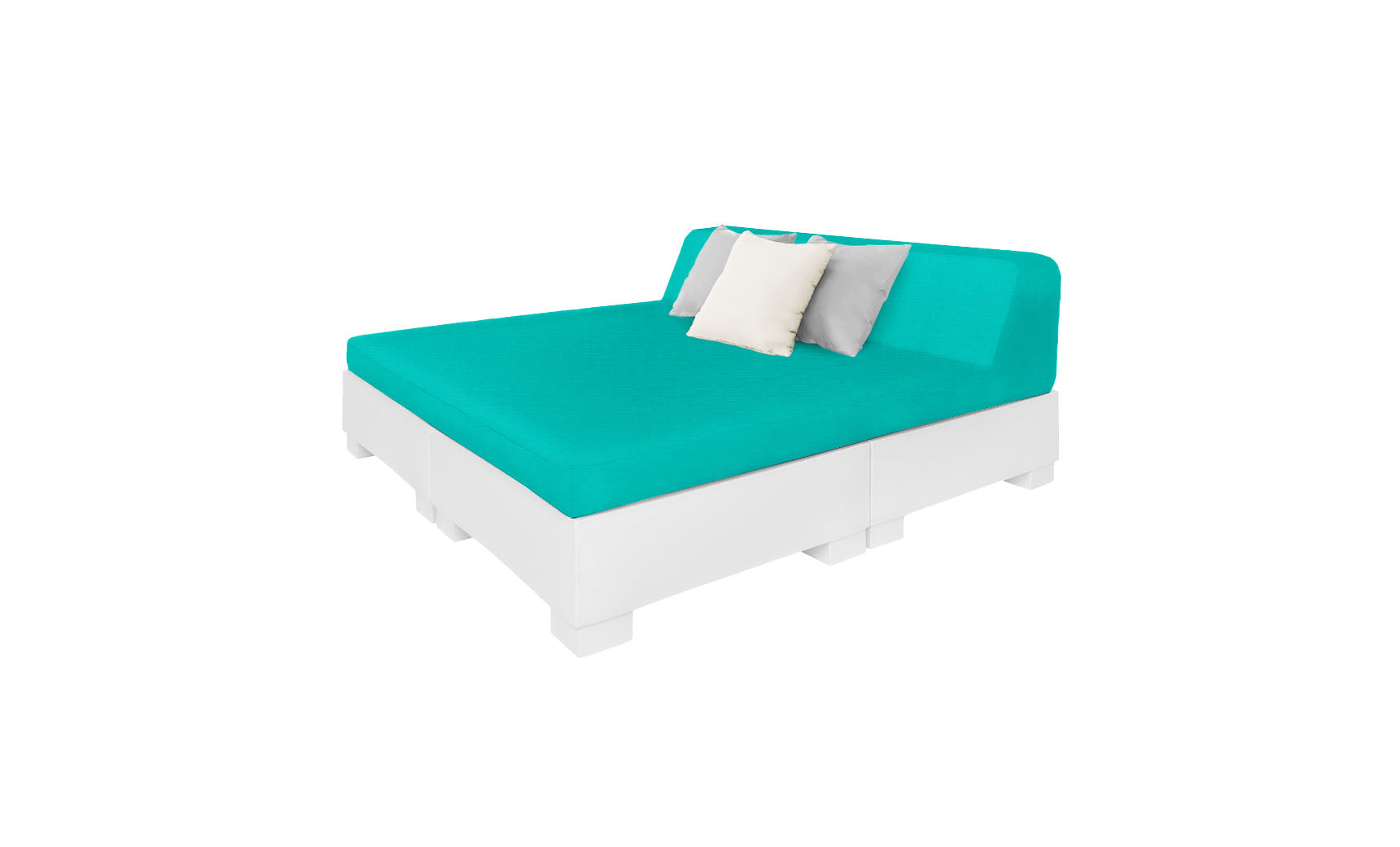 Affinity Square square sunbed with adjustable backrest and cushion