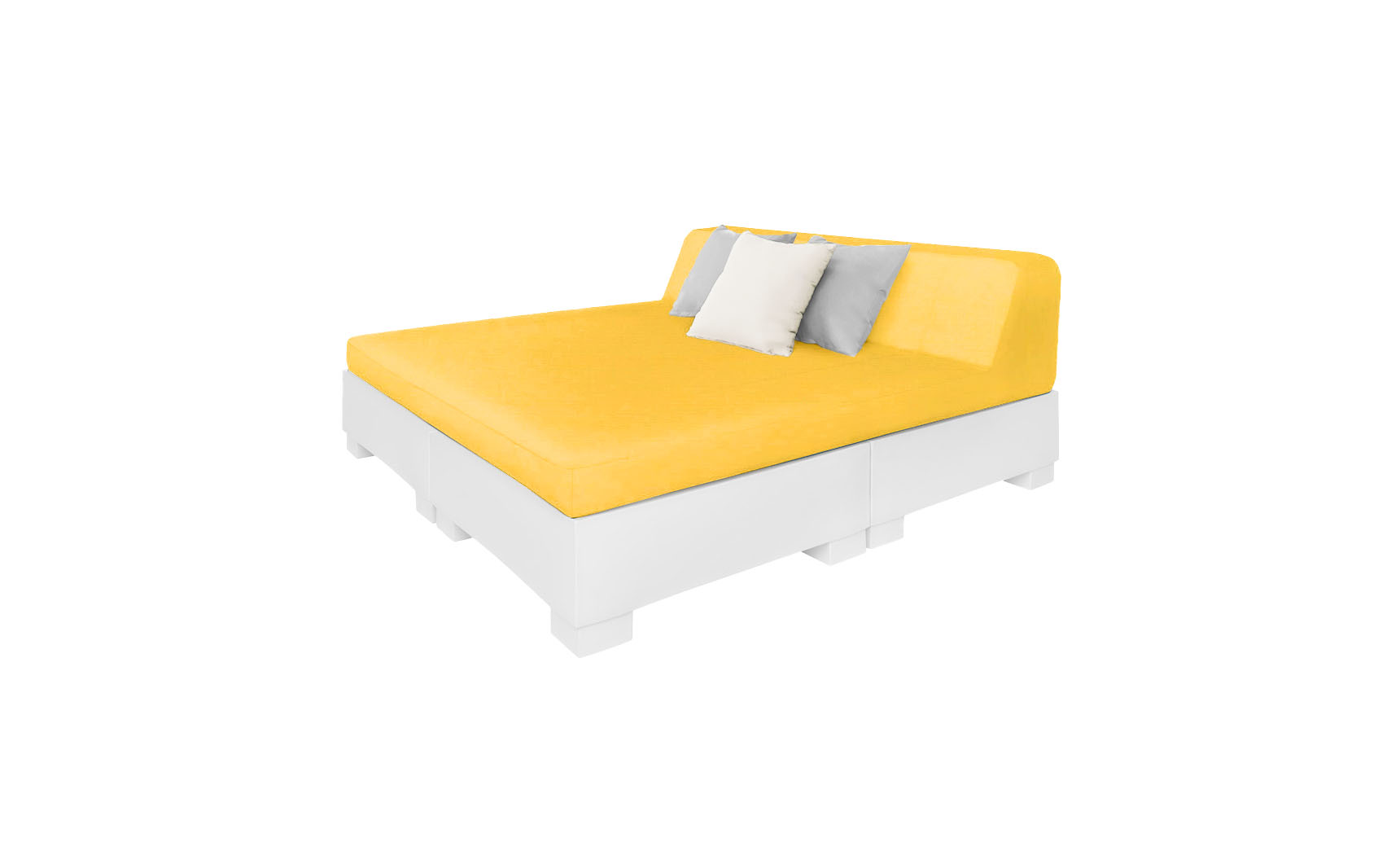 Affinity Square square sunbed with adjustable backrest and cushion