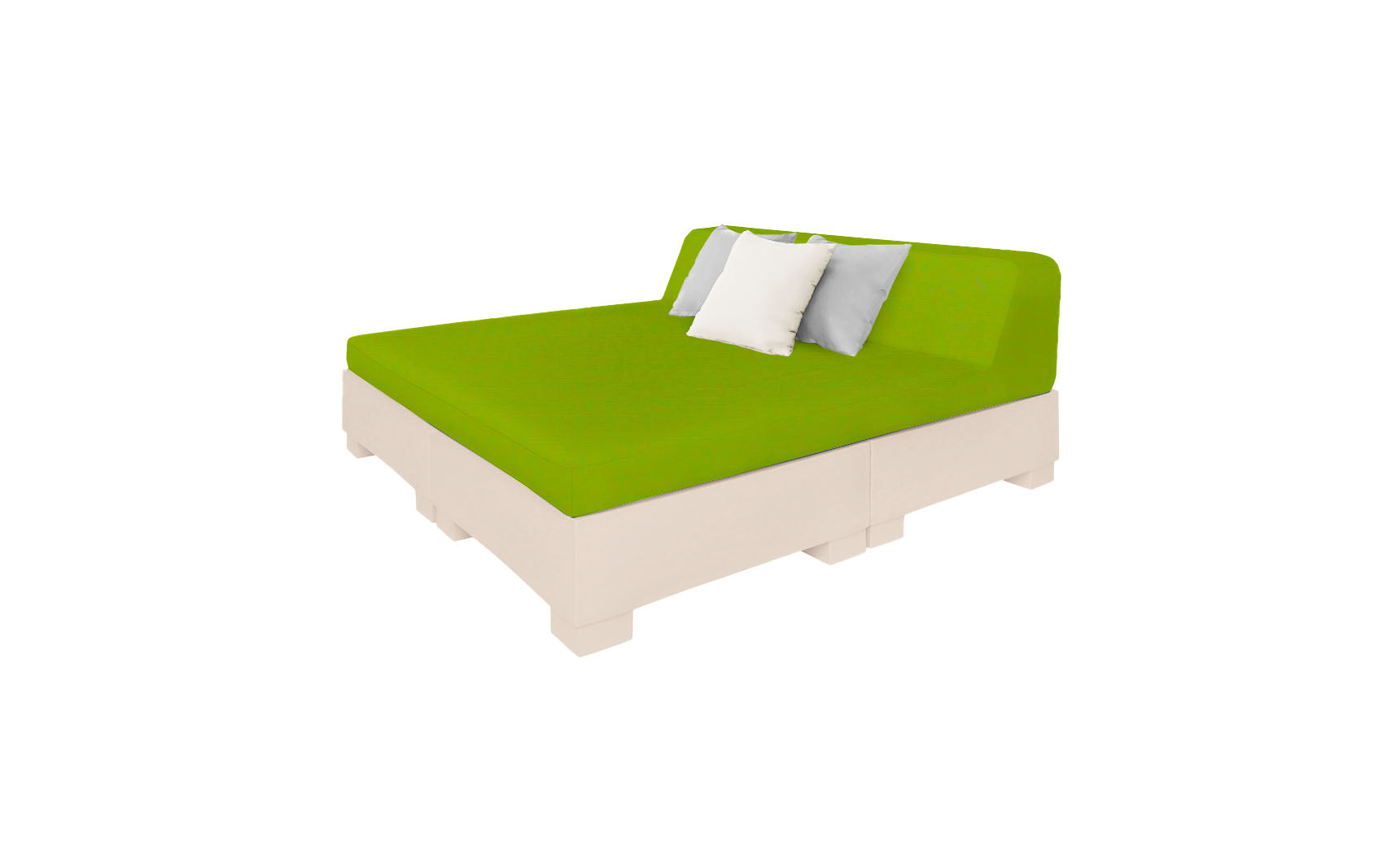 Affinity Square square sunbed with adjustable backrest and cushion