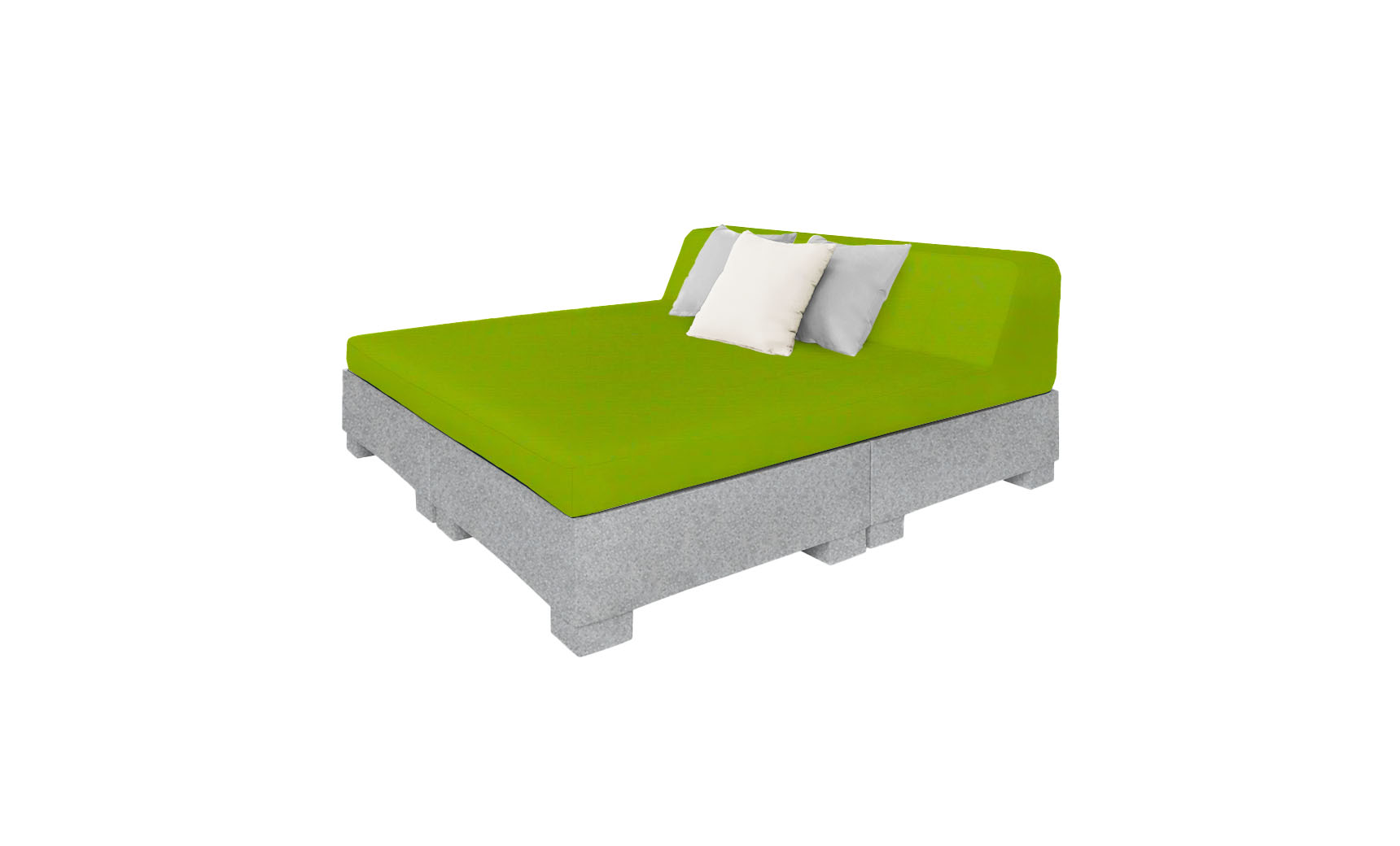 Affinity Square square sunbed with adjustable backrest and cushion