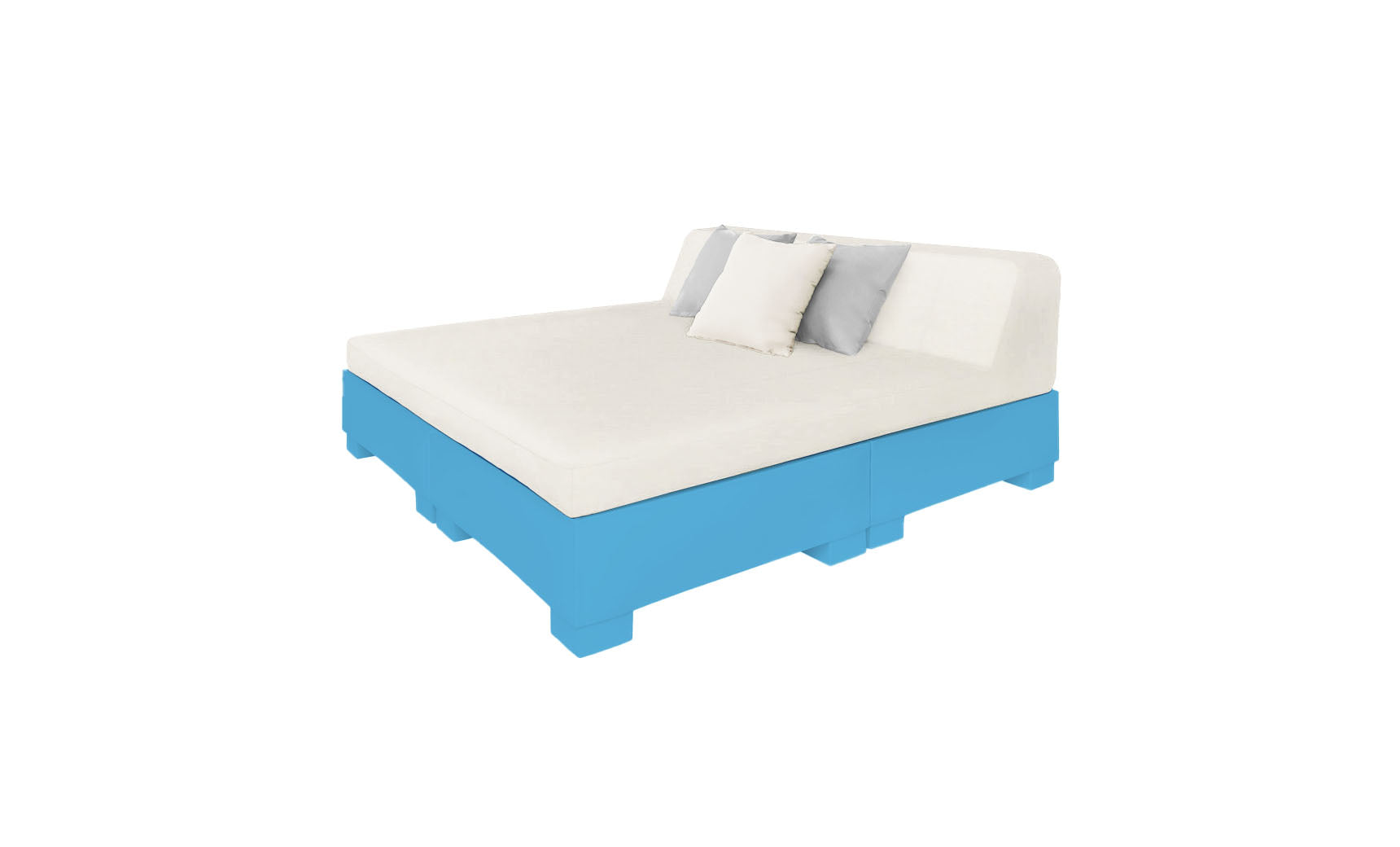 Affinity Square square sunbed with adjustable backrest and cushion