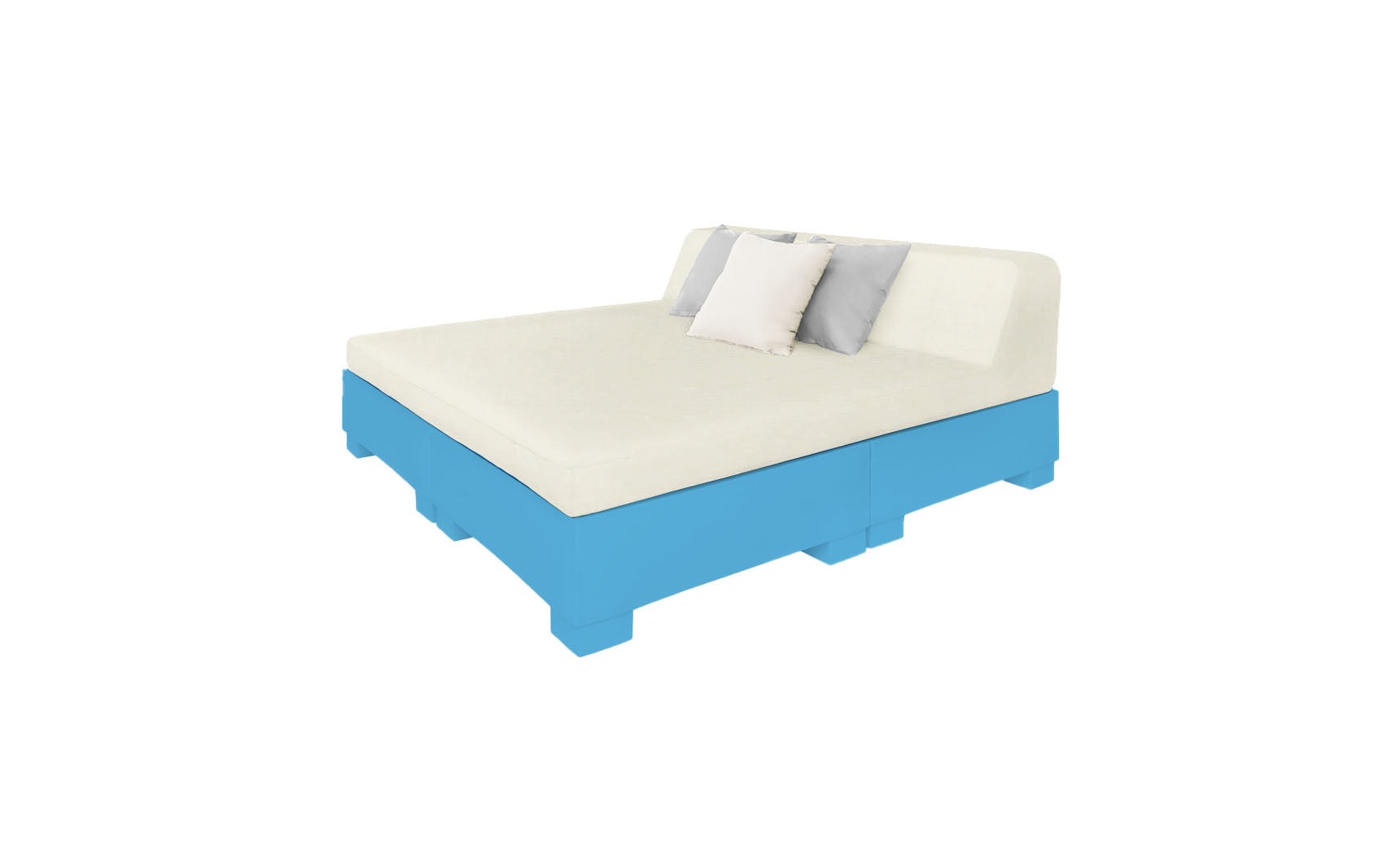 Affinity Square square sunbed with adjustable backrest and cushion