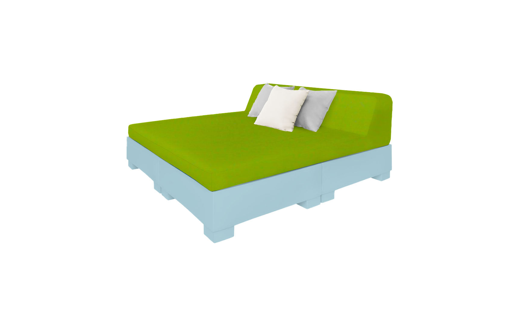 Affinity Square square sunbed with adjustable backrest and cushion