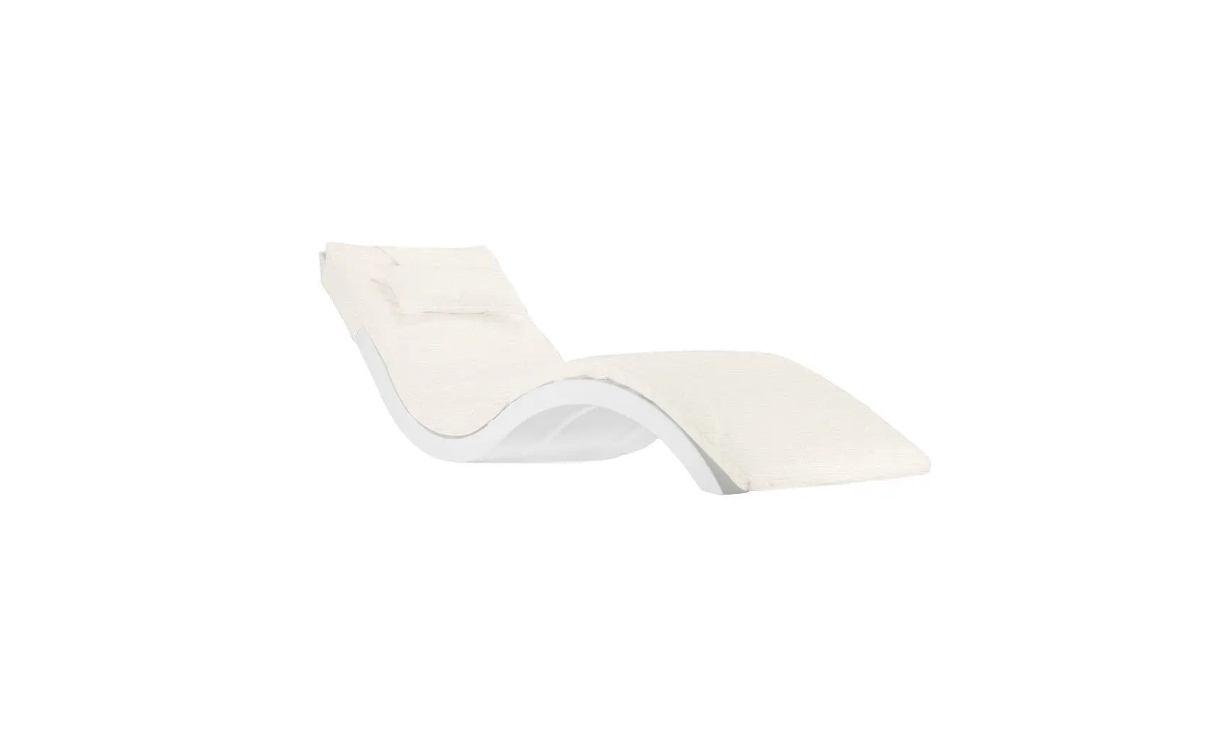 Signature chaise lounge cushion in soft gray fabric with tufted design and button details.