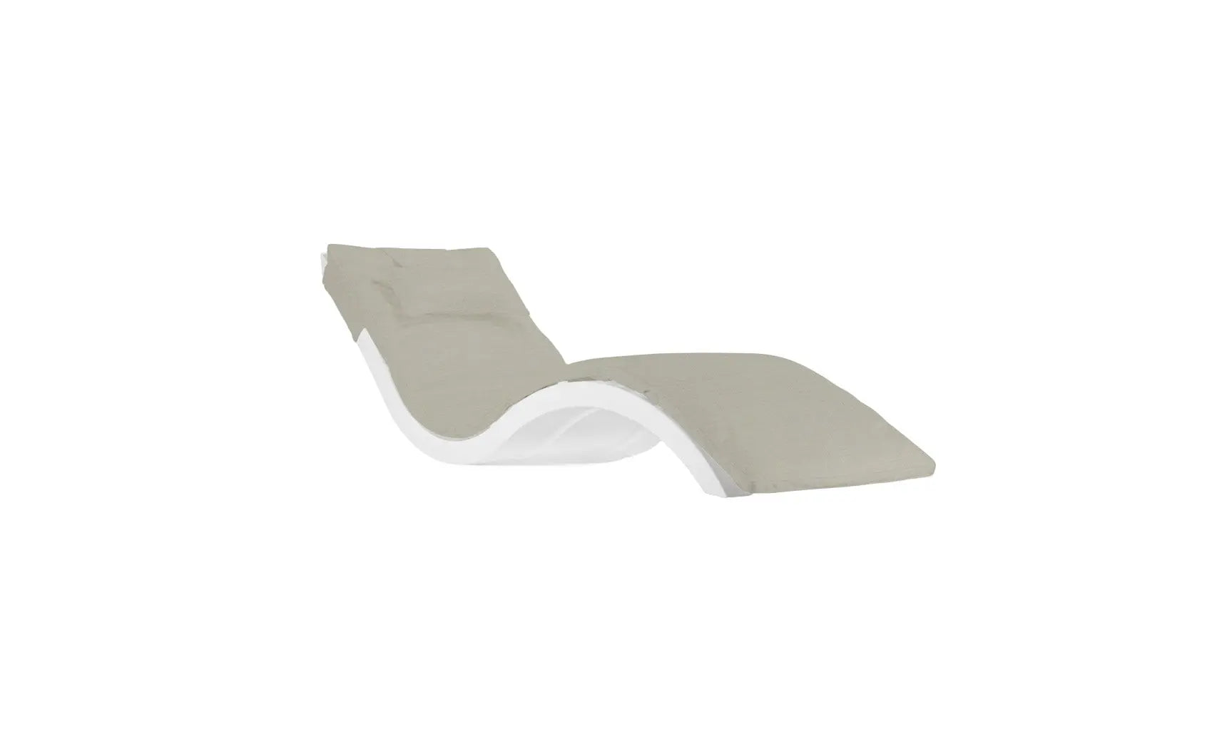 Signature chaise lounge cushion in soft gray fabric with tufted design and button details.