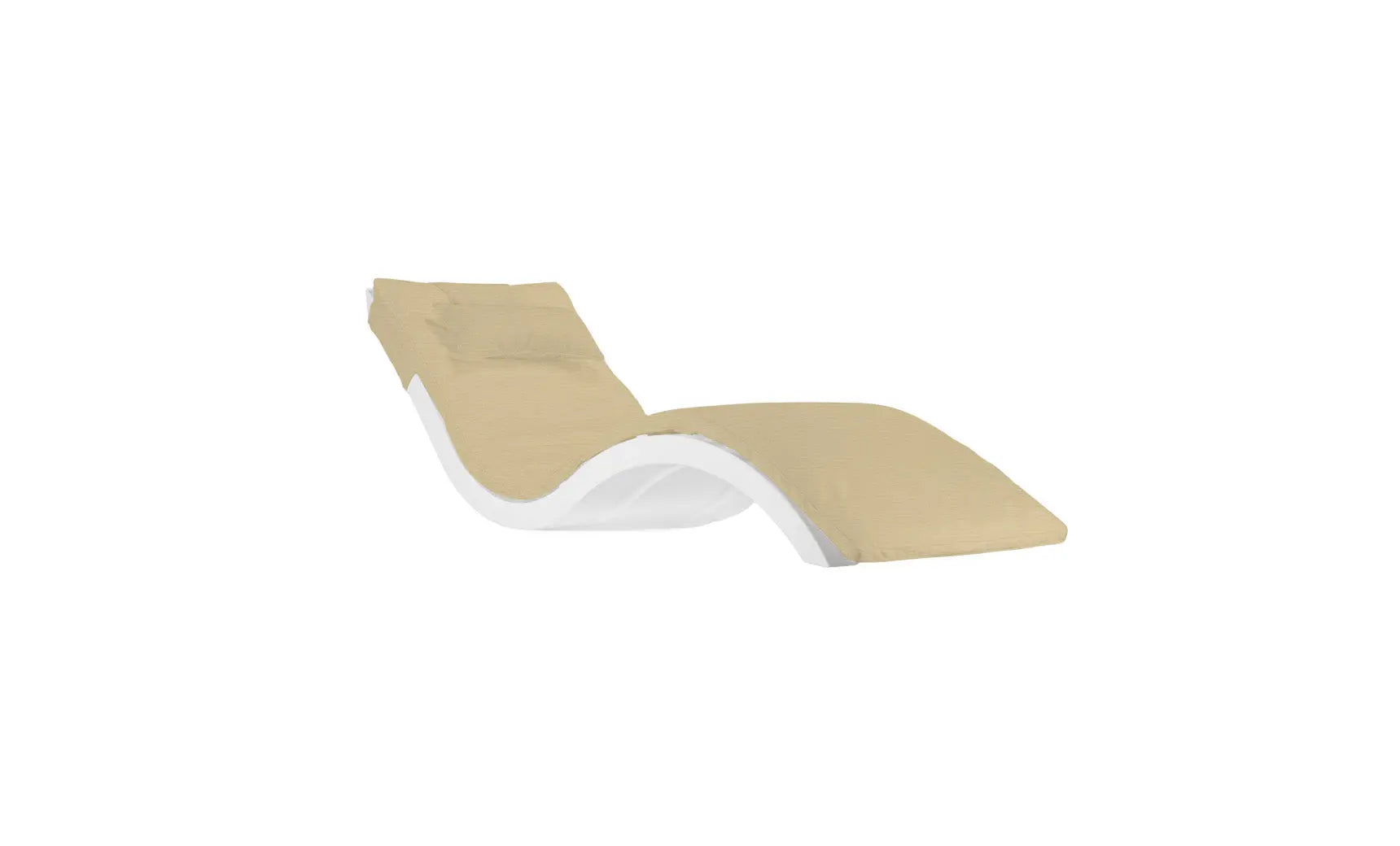 Signature chaise lounge cushion in soft gray fabric with a smooth surface and contoured design.