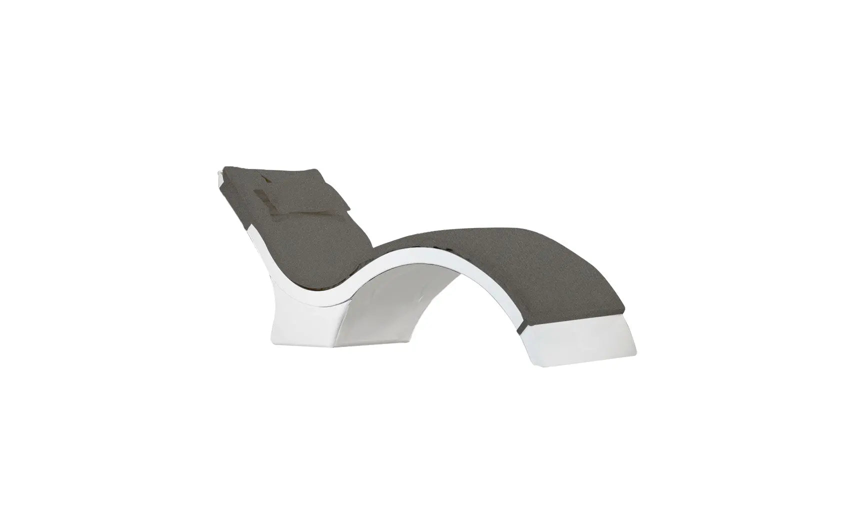Signature chaise lounge cushion in soft gray fabric with a textured surface and square corners.