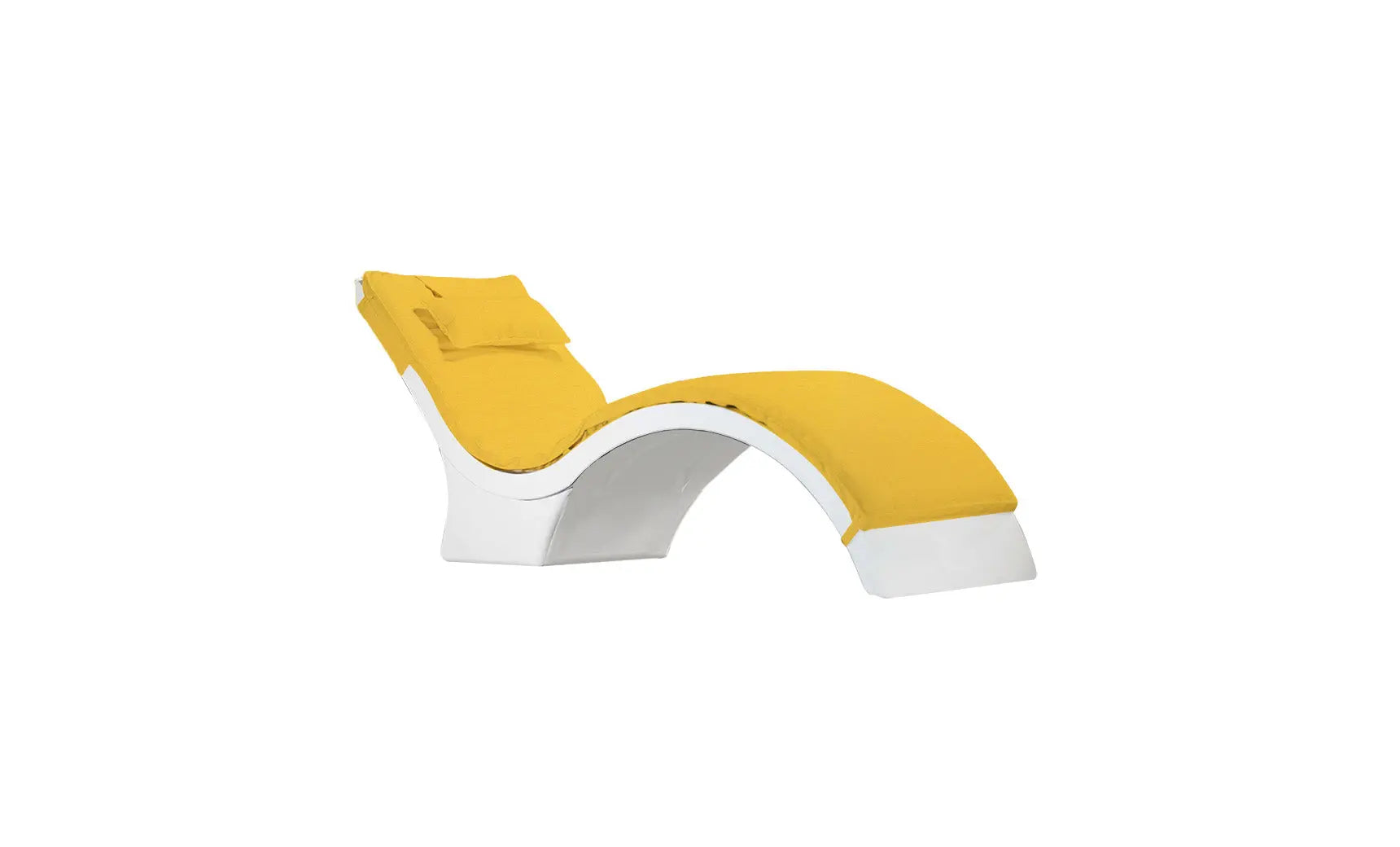 Signature chaise lounge cushion in soft gray fabric with tufted design and button details.