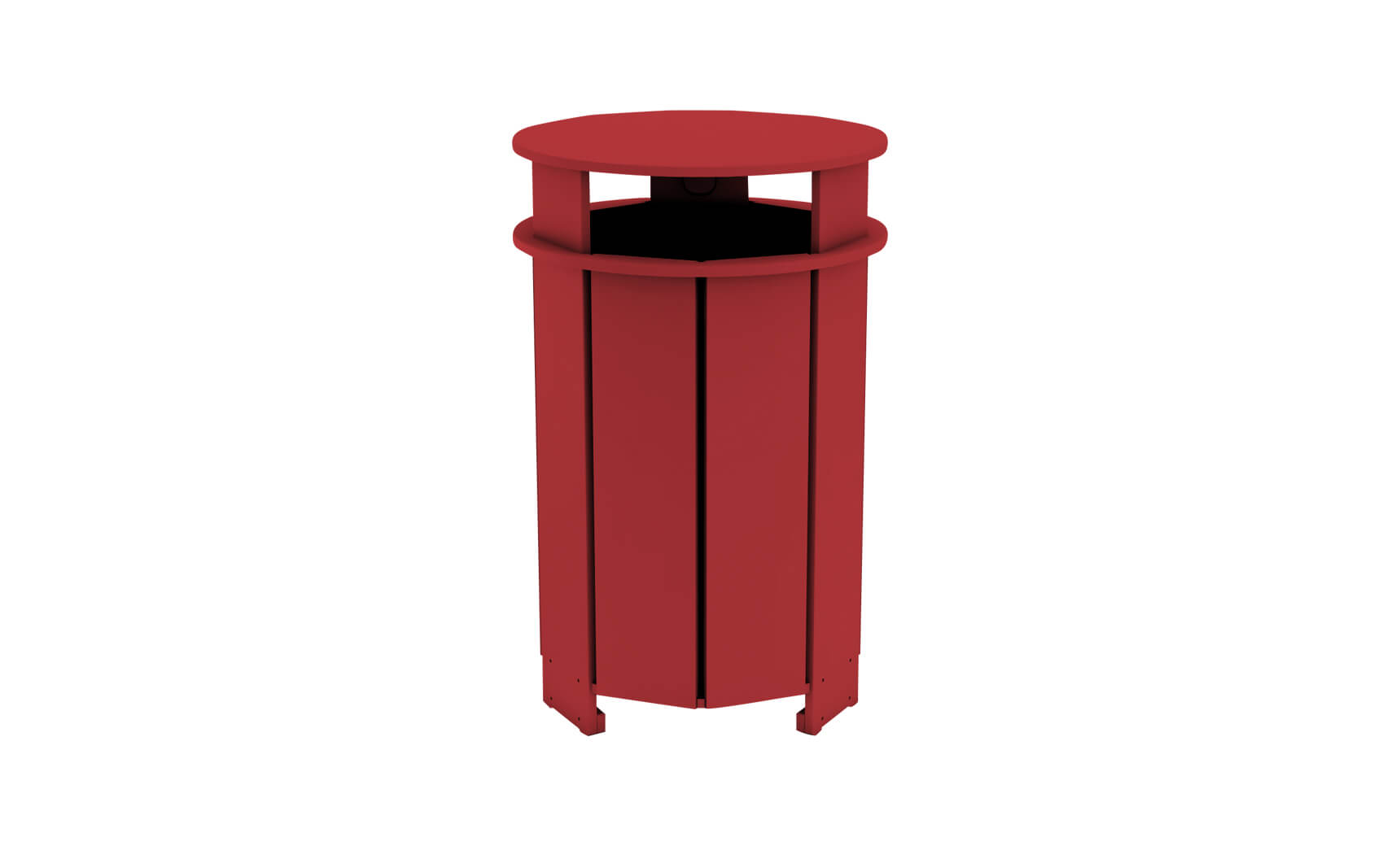 Mainstay gray trash bin with a lid and four wheels for easy mobility.