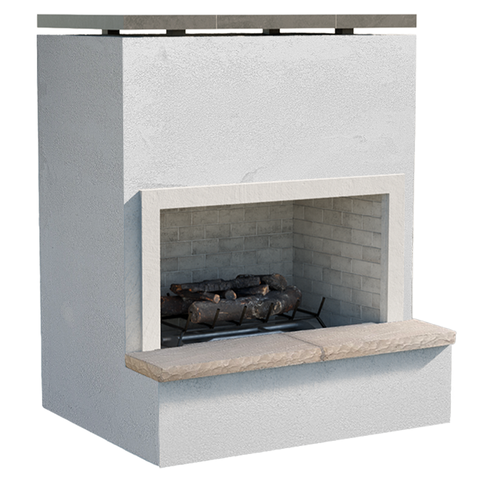Cal Flame - Monterey Modern Outdoor Gas Fireplace W/ Bottom Mantel - FRP-901-2 | AQVINA World - Aqvina LLC