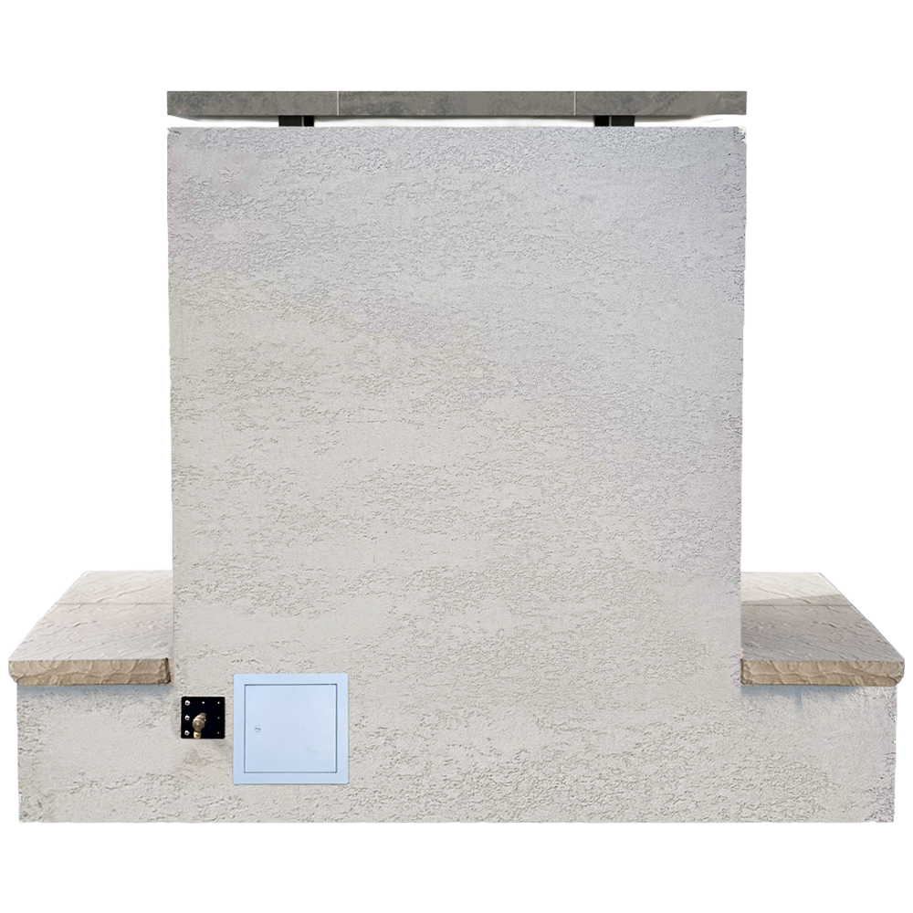 Cal Flame - Sahara Modern Outdoor Gas Fireplace w/ Wrap-Around Mantel - FRP-901-3 | AQVINA World - Aqvina LLC