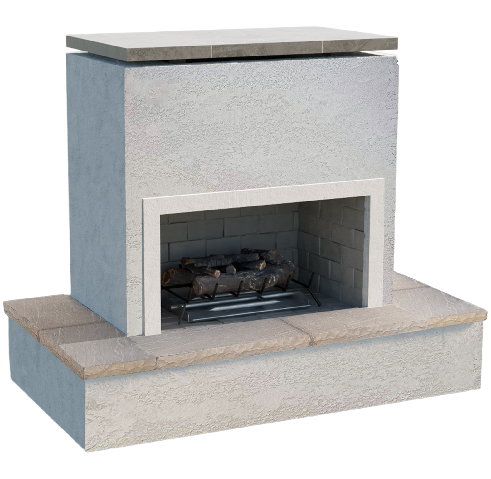 Cal Flame - Sahara Modern Outdoor Gas Fireplace w/ Wrap-Around Mantel - FRP-901-3 | AQVINA World - Aqvina LLC