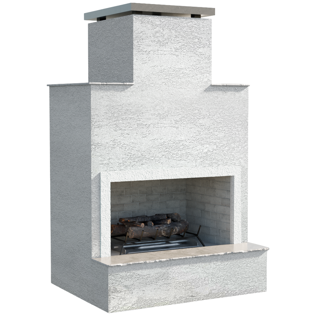 Cal Flame - Cancun Contemporary Outdoor Gas Fireplace W/ Bottom Mantel - | Model: FRP903-2 | AQVINA World - Aqvina LLC