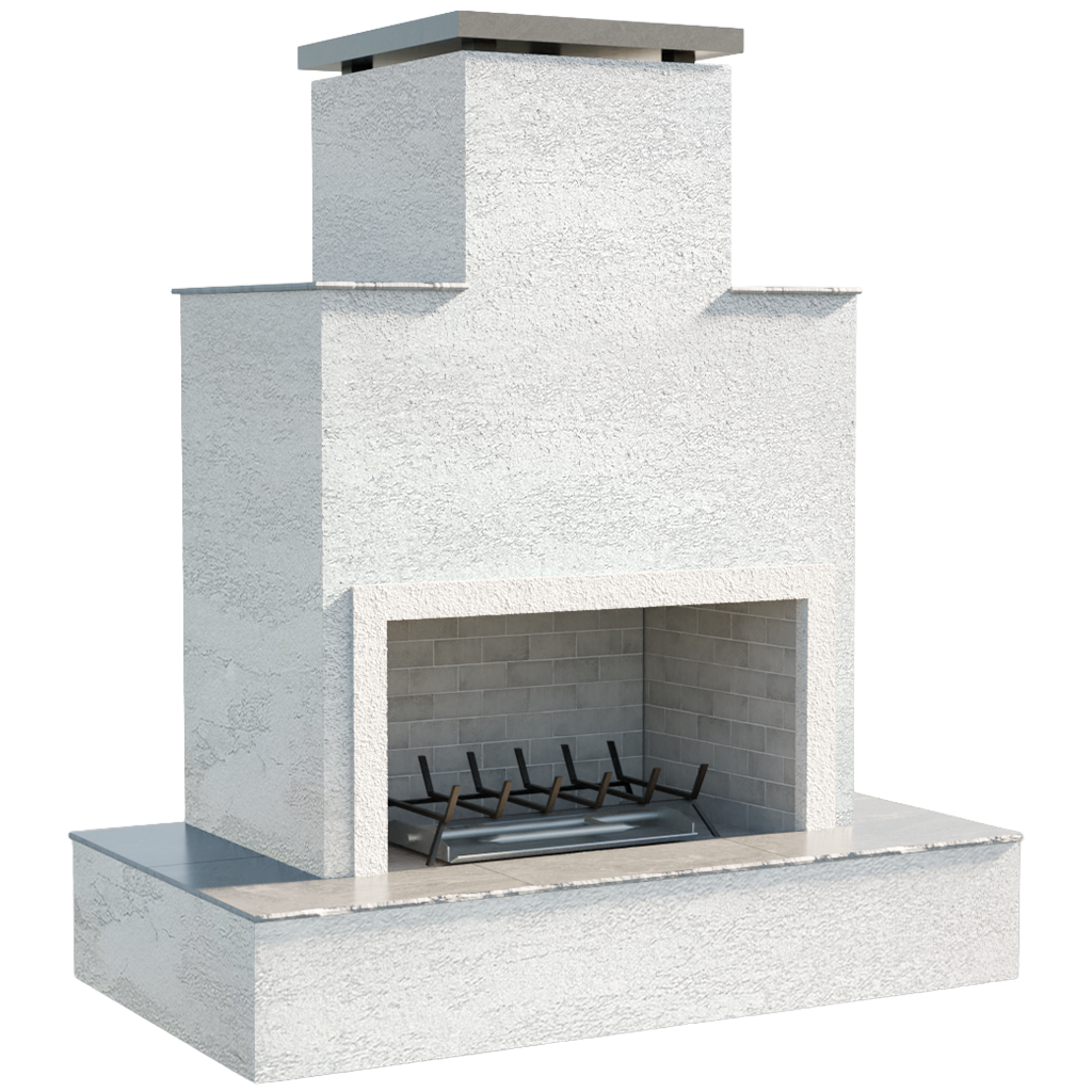 Cal Flame - Tahiti Contemporary Outdoor Gas Fireplace with Bottom Wrap-Around Mantel | Model: FRP903-3 | AQVINA World - Aqvina LLC