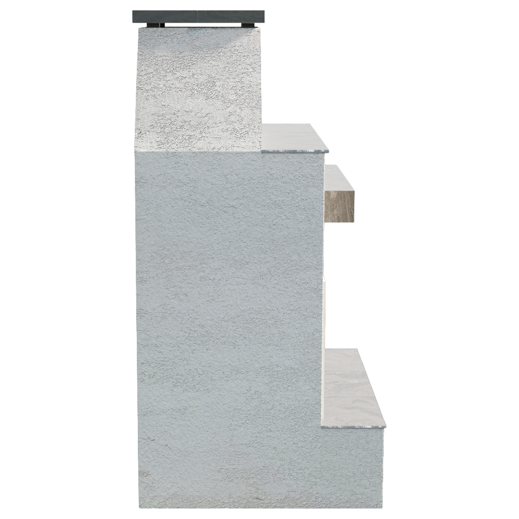 Cal Flame - Durango Modern Outdoor Gas Fireplace w/ Extended Bottom Mantel | Model: FRP905-2 | AQVINA World - Aqvina LLC